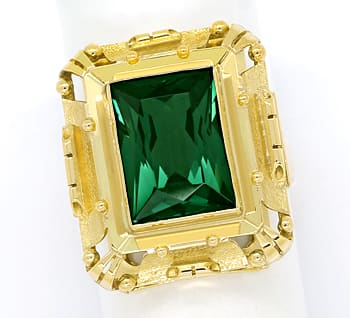 Foto 1 - Handarbeits-Damenring 7ct grüner Spinell in 585er Gold, S2098