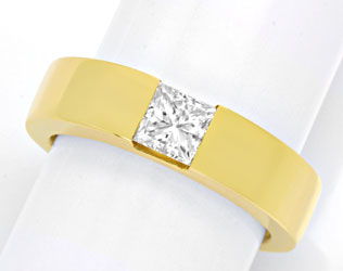Foto 1 - Ring mit 0,8ct Princess Diamant 18K Gelbgold, S4204