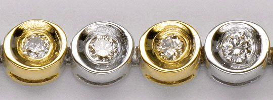 Foto 2 - Brillanten Tennis Memory Diamantarmband Gelb Weißgold, S4276