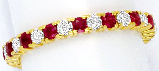 Foto 2 - Vollmemory Diamant-Ring Rubine Brillanten, Gelbgold 18K, S4485